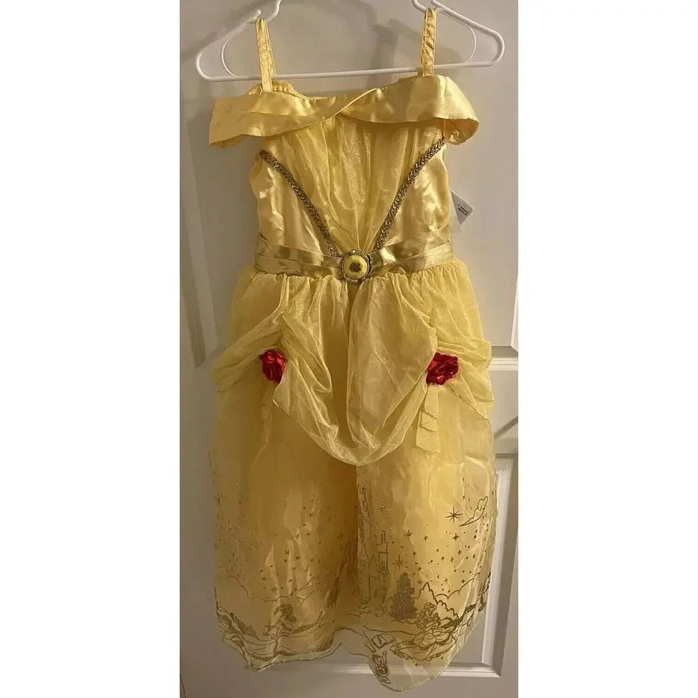 NWT Disney Princess Belle Dress Up Girls Size 9/10 with wand BEAUTY & THE‎ BEAST - Picture 2 of 10